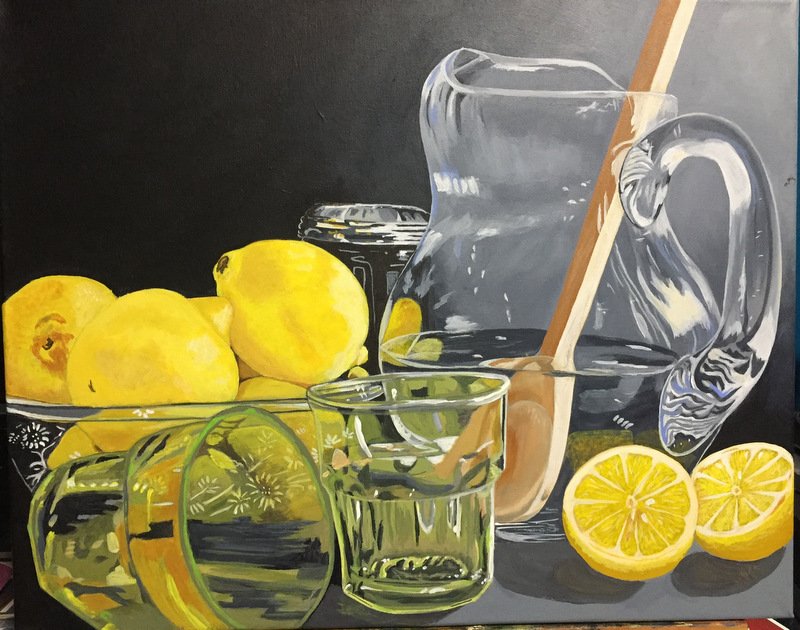 For the Love of Lemons, Acrylic by Dianne Thompson