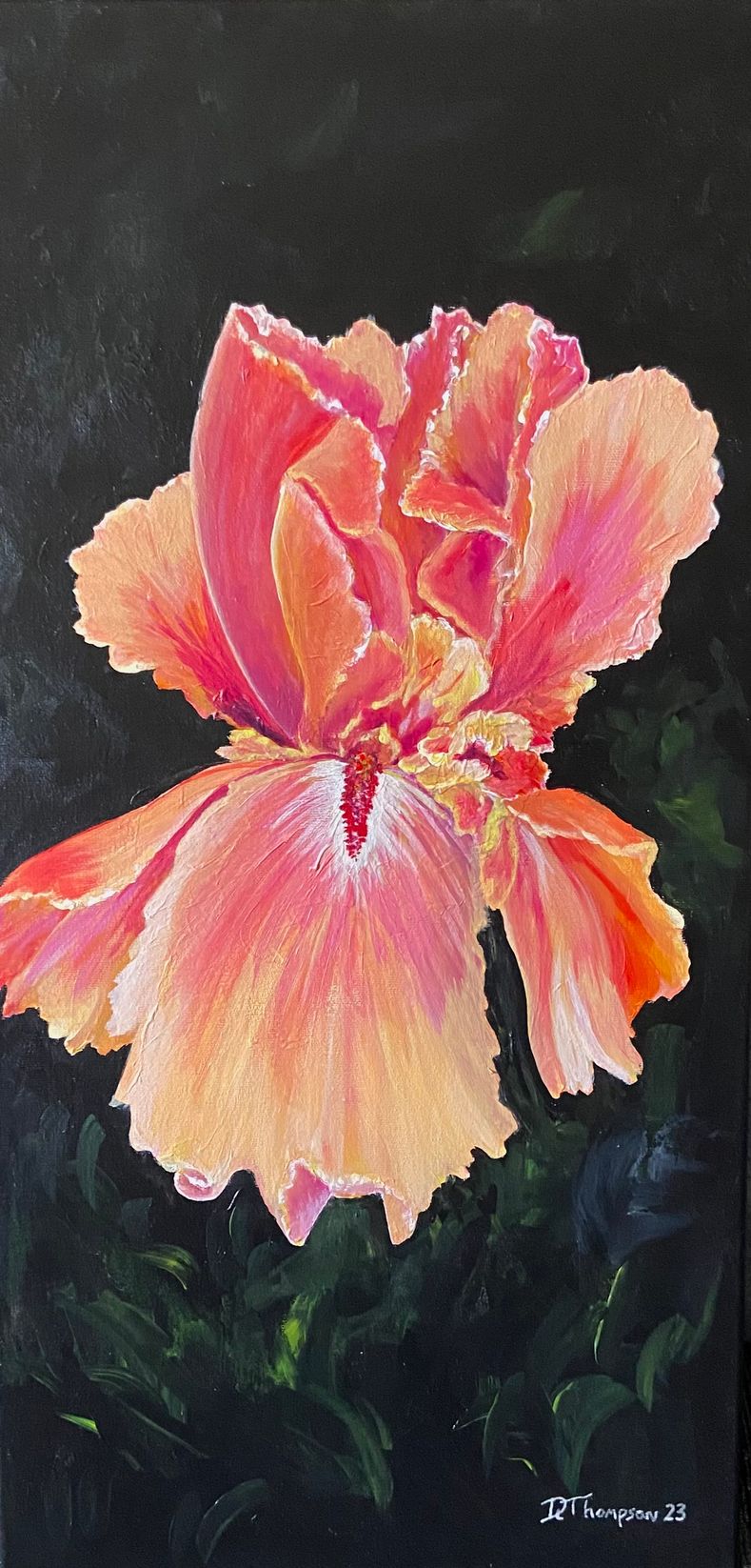 Golden Gladiolus, Acrylic by Dianne Thompson