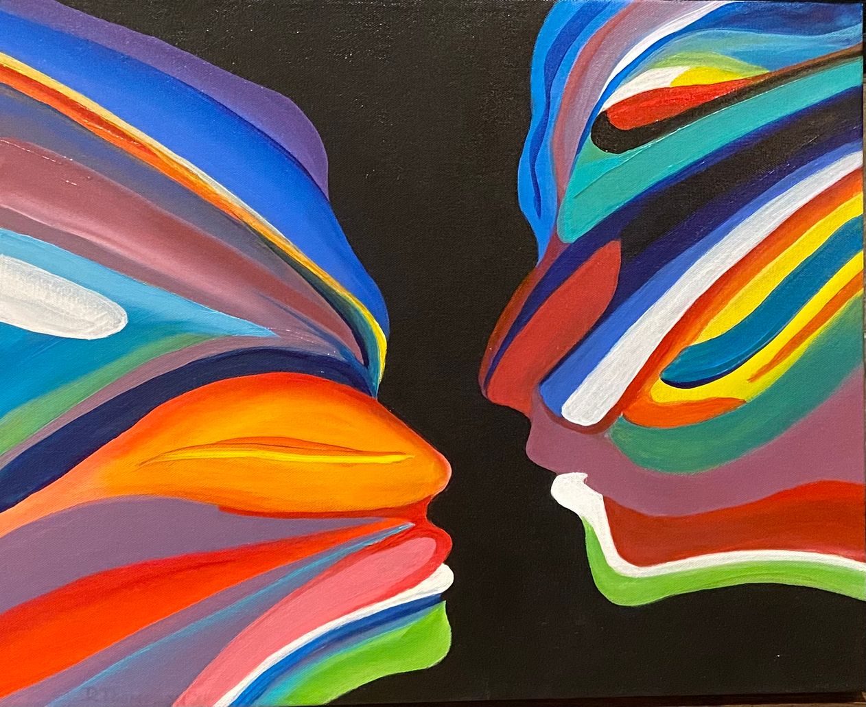 Faces, Acrylic by Dianne Thompson