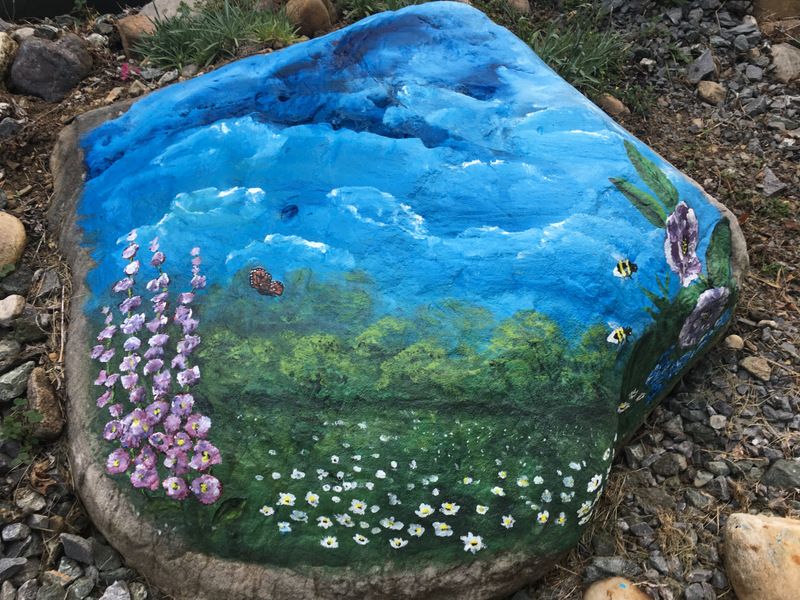 Rock Painting, Acrylic by Dianne Thompson
