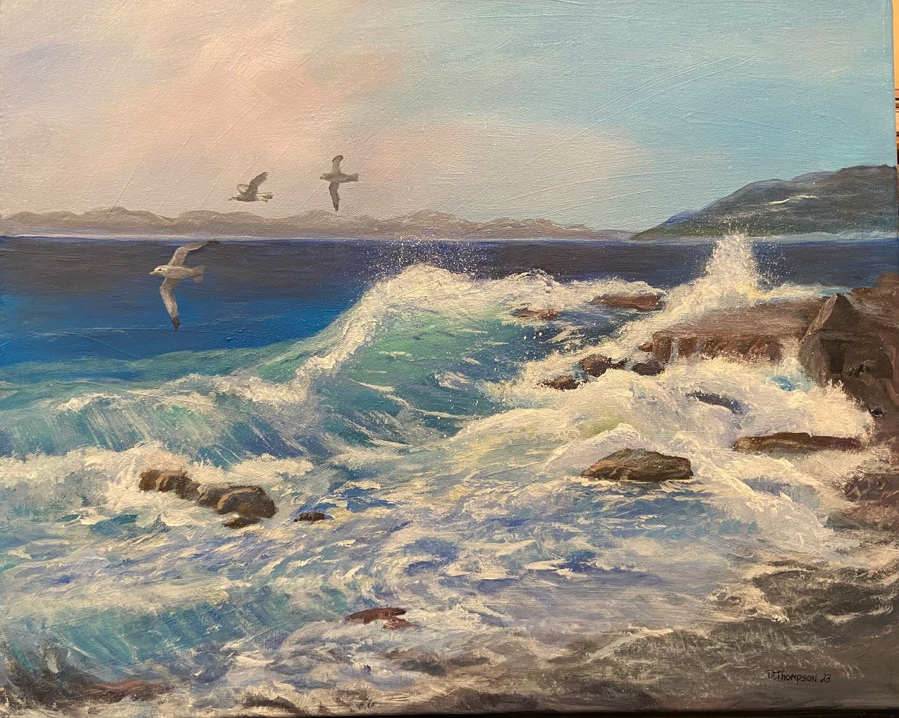 Wild Western Waves, Acrylic by Dianne Thompson