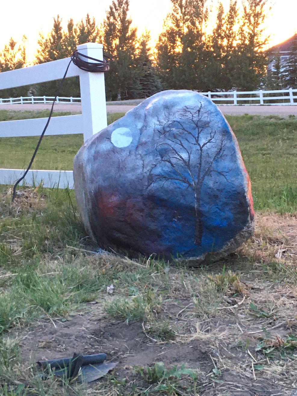 Rock Painting -  Back, Acrylic by Dianne Thompson