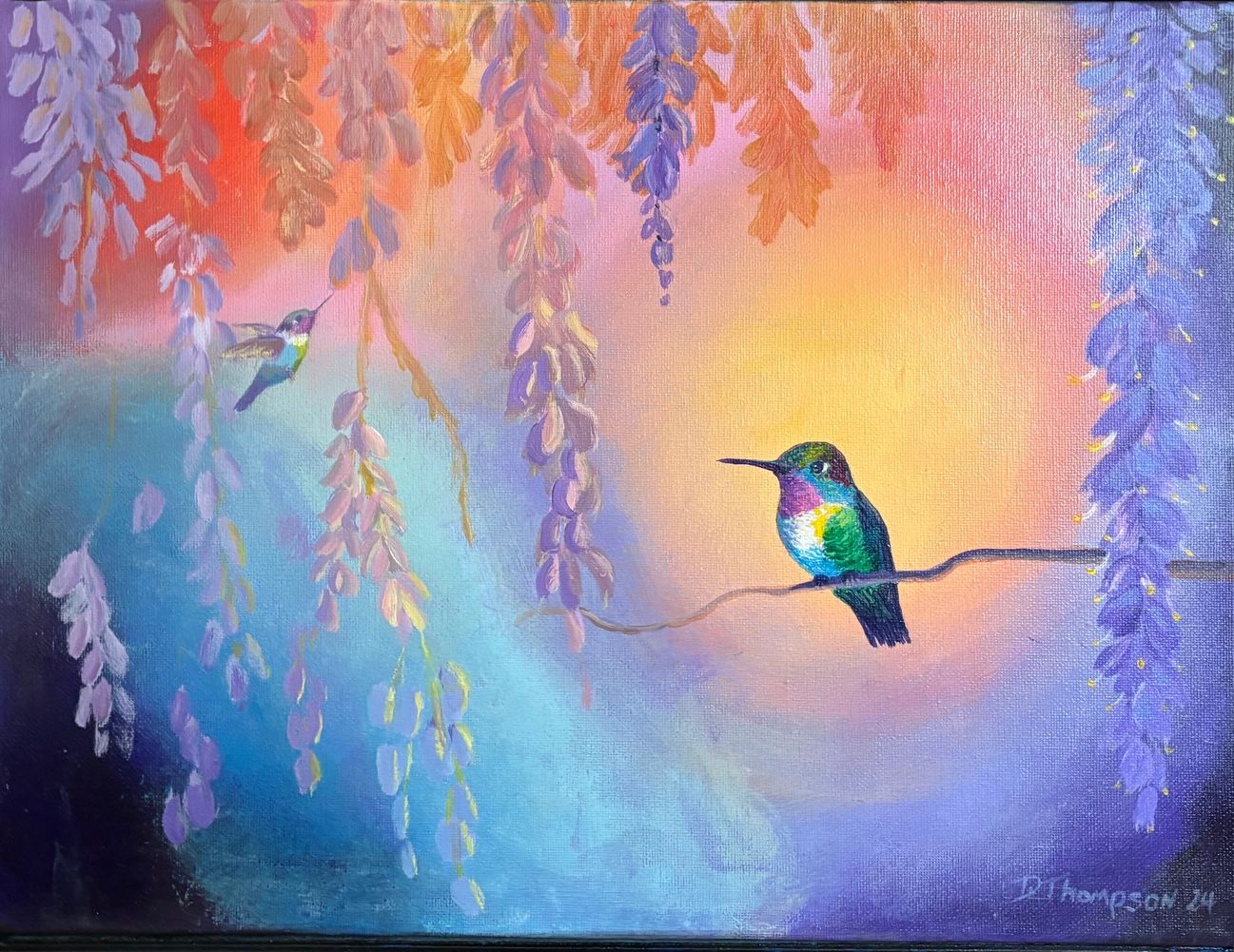 Humming Bird, Acrylic by Dianne Thompson