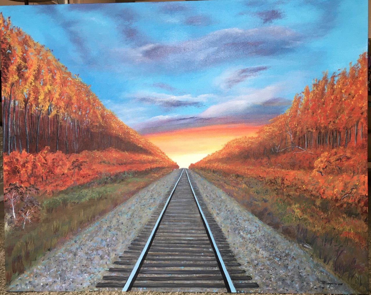 Railway, Acrylic by Dianne Thompson