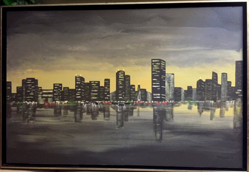 Cityscape, Acrylic by Dianne Thompson