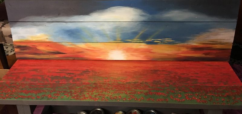 Bench Painting - Front, Acrylic by Dianne Thompson