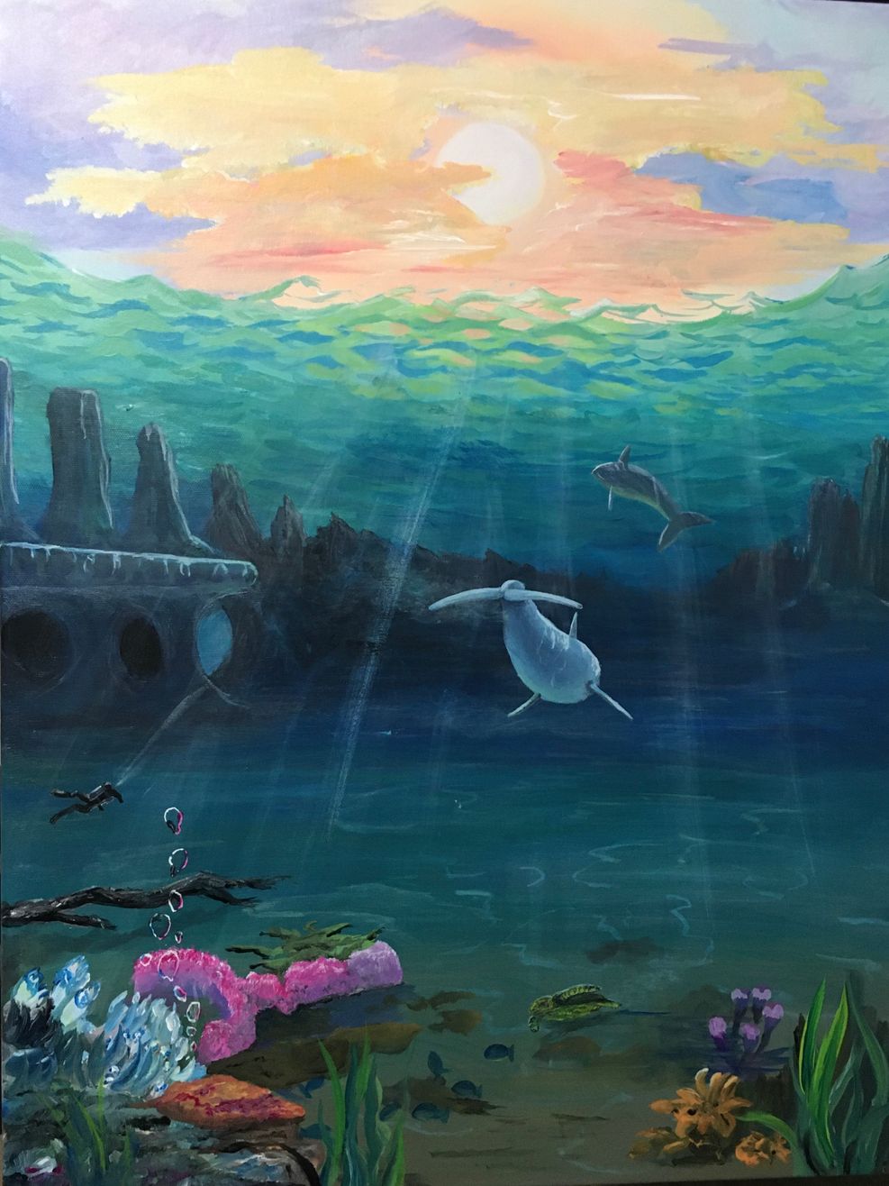 Undersea, Acrylic by Dianne Thompson