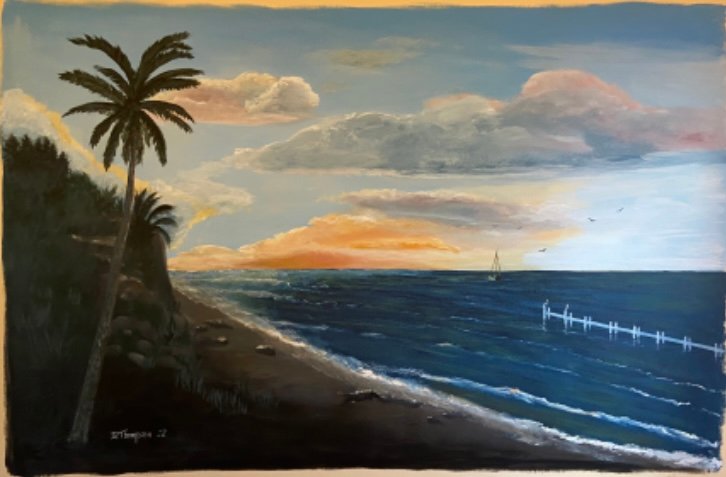 Sunset in Belize, Acrylic by Dianne Thompson